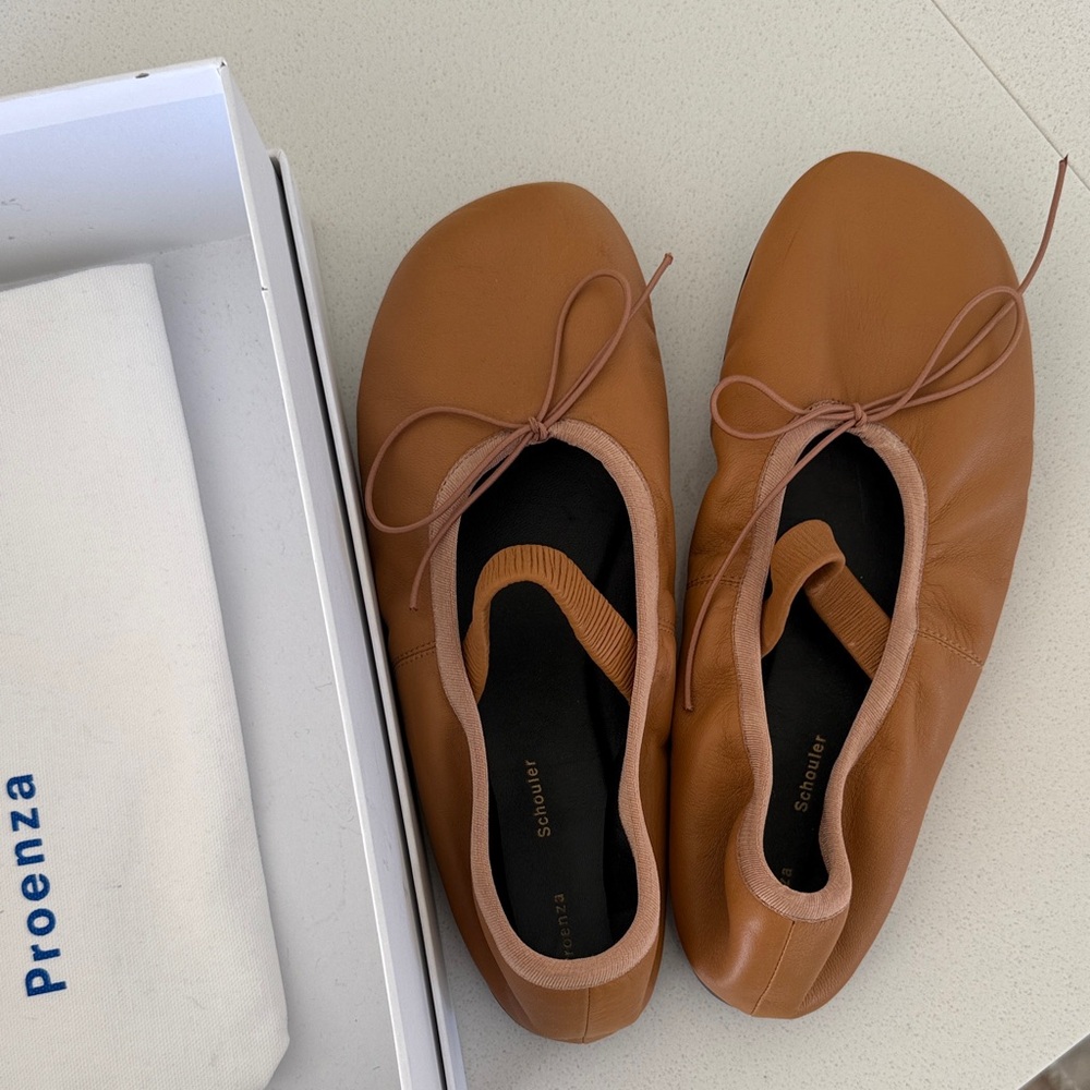 Proenza Schouler Brown Leather Flats